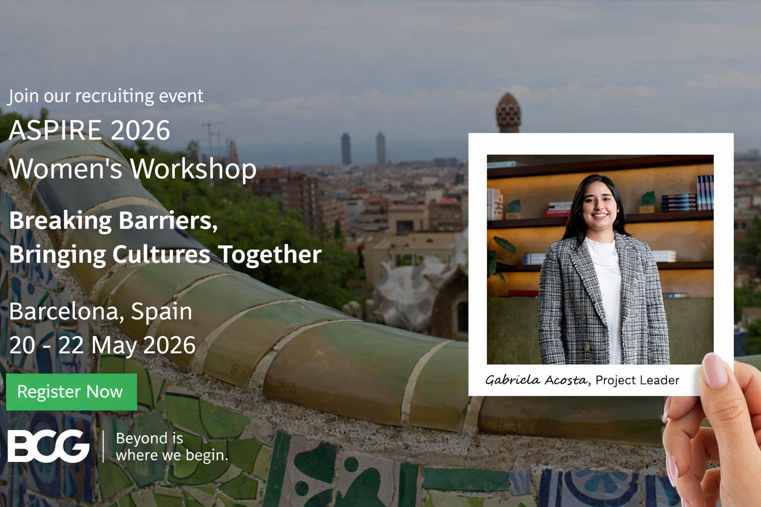 BCG te invita a participar de ASPIRE 2026 en Barcelona, España!