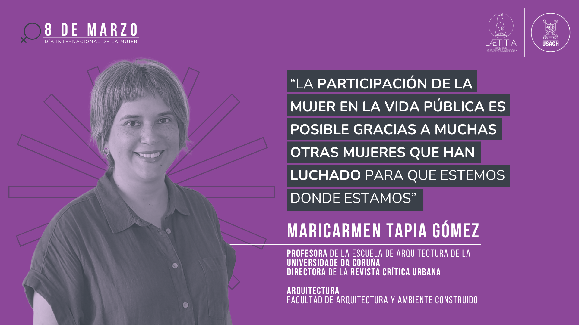 Maricarmen Tapia Gómez: “La participación de la mujer en la vida pública es posible gracias a muchas otras mujeres que han luchado para que estemos donde estamos”