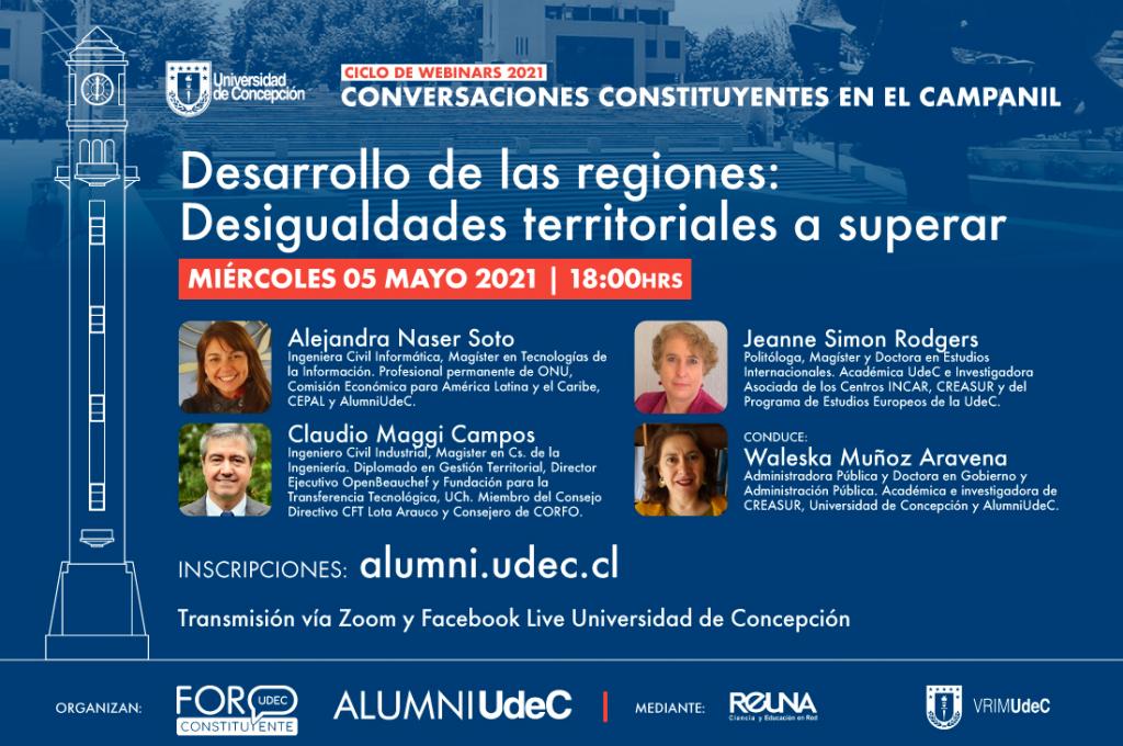 Desarrollo de las regiones será el próximo tema del Ciclo “Conversaciones Constituyentes en el Campanil”