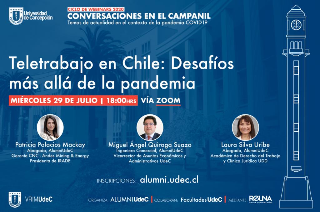 Desafíos de la implementación de la nueva Ley de Teletrabajo será el tema que abordará el próximo seminario del ciclo de webinars UdeC