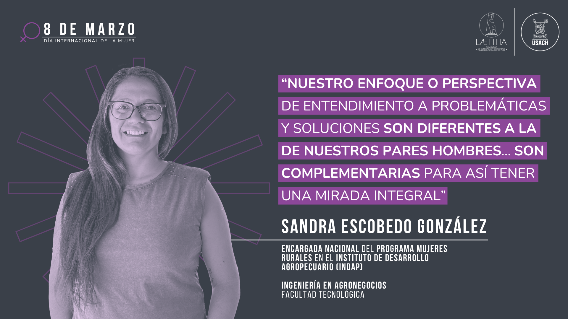 Sandra Escobedo González: “Nuestro enfoque o perspectiva de entendimiento a problemáticas y soluciones son diferentes a la de nuestros pares hombres, son complementarias para así tener una mirada integral”