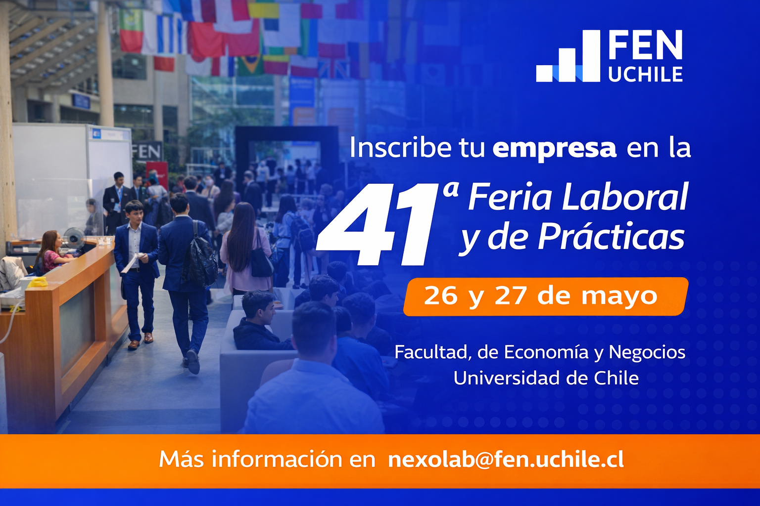 41ª Feria Laboral y de Prácticas FEN UChile: últimos cupos con precio early