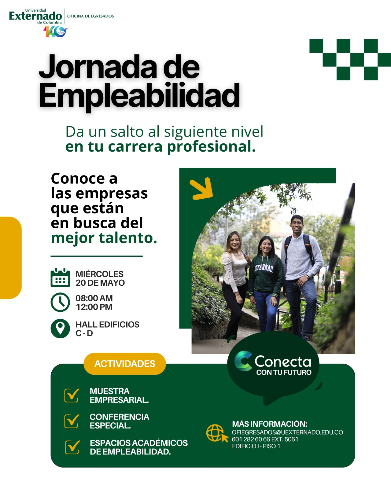 La Jornada de Empleabilidad Externado regresa este 20 de mayo con oportunidades laborales y espacios de desarrollo profesional