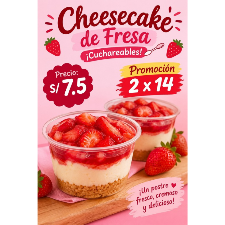 🍓✨ CHEESECAKE DE FRESA CUCHAREABLE ✨🍓
