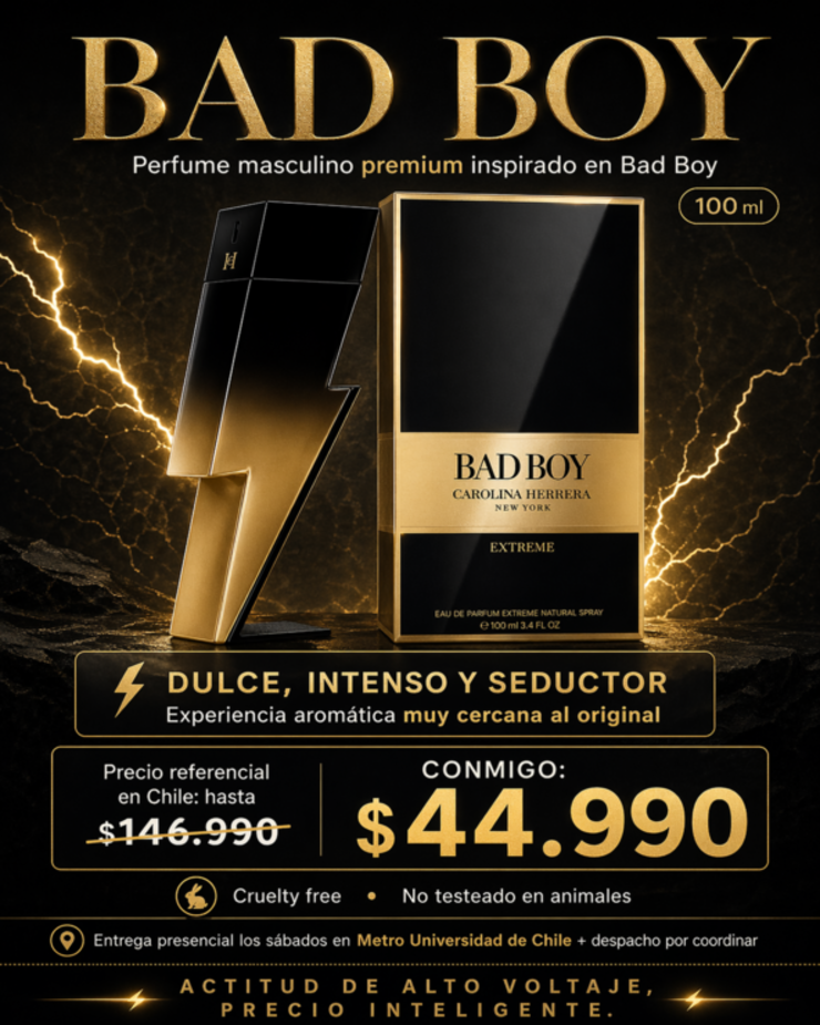⚡ Perfume masculino premium inspirado en Bad Boy 100 ml