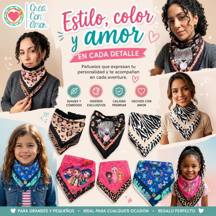 Bandanas para mujer y niños (as)
