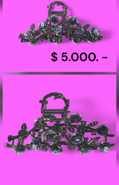 Pinza para el cabello con rosas azules