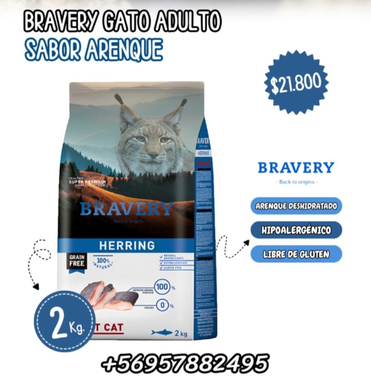 Bravery Gato Adulto Sabor Arenque 2kg