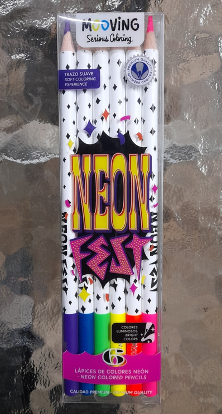 Estuche de 6 lápices de colores neón