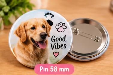 Pin solapero de 58 mm