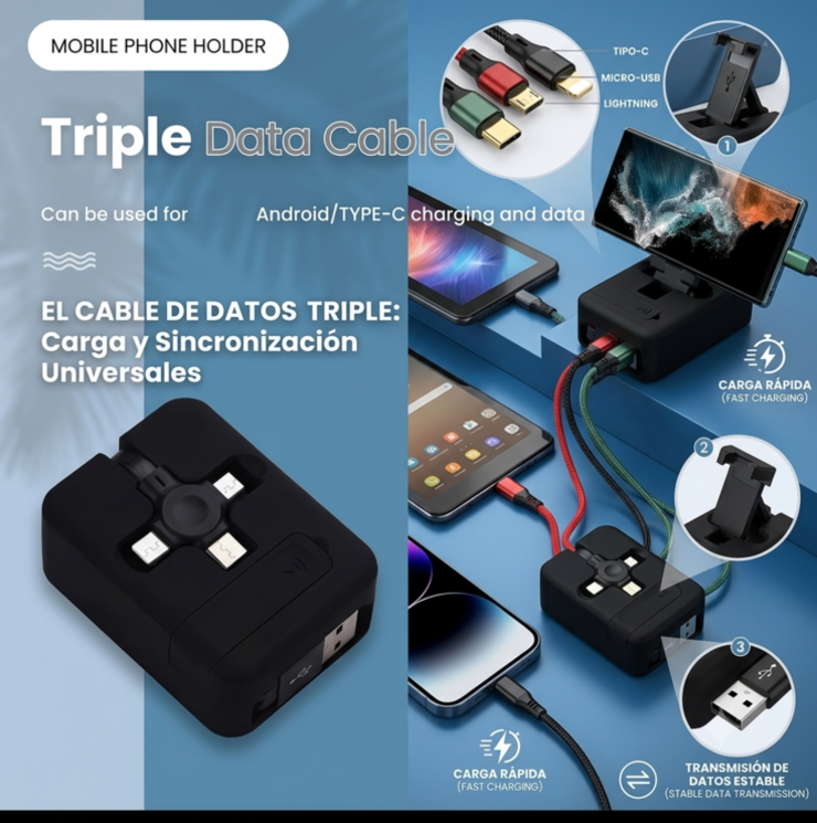 Cable 3 en 1