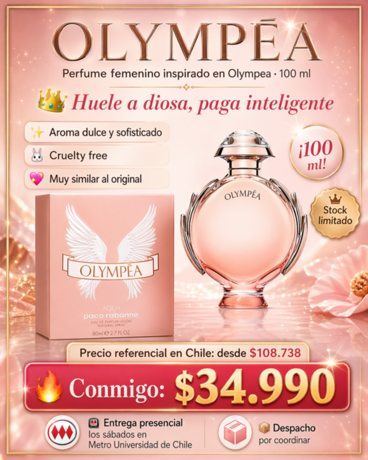 👑 Perfume femenino inspirado en Olympea 100 ml