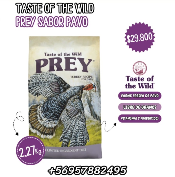 Taste od the Wild Prey Sabor Pavo 2.27kg