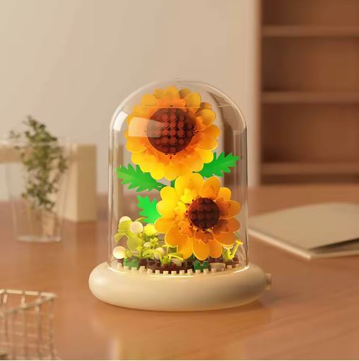 Girasoles armables con base de luz y cápsula