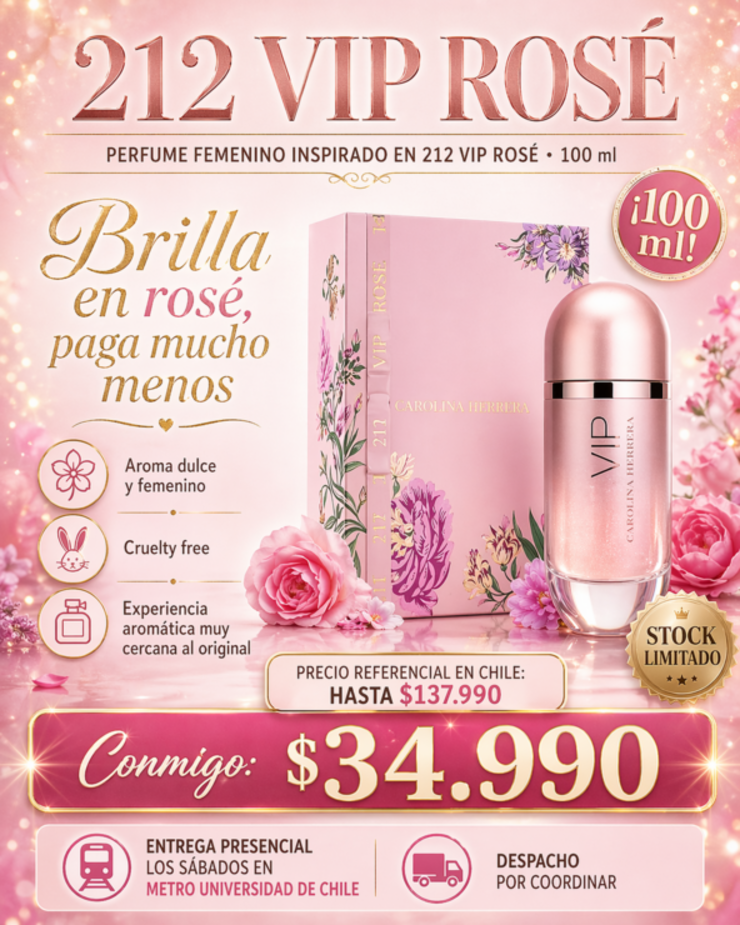 🥂 Perfume femenino inspirado en 212 VIP Rosé 100 ml