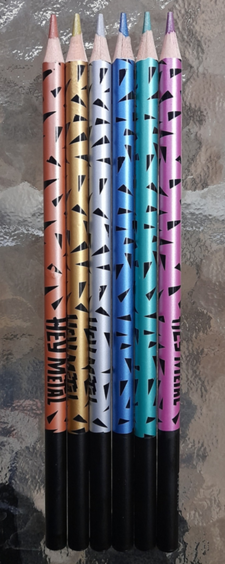 Estuche de 6 lápices de colores metalizados