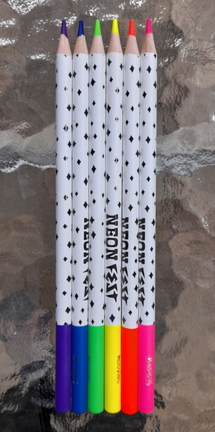 Estuche de 6 lápices de colores neón